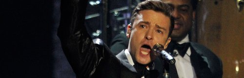 Justin Timberlake live on stage at the BRIT Awards