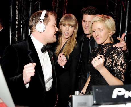 James Corden DJing with Taylor Swift and Ellie Goulding