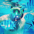 Example underwater on his honeymoon
