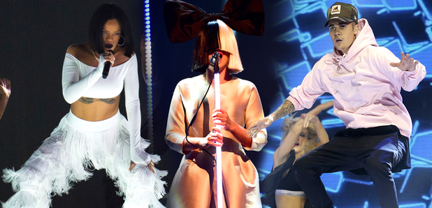Rihanna, Sia, Justin Bieber